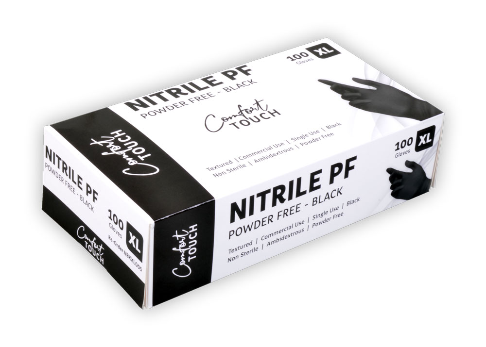 BLACK^NITRILE GLOVES^EXTRA-LARGE